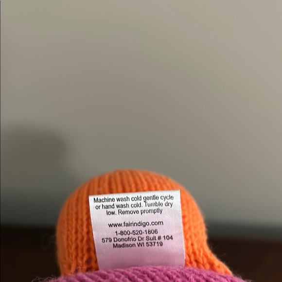 Joobles Jody The Owl Knit Fair Indigo Organic Stuffed Animal Plush Doll - Picture 7 of 7